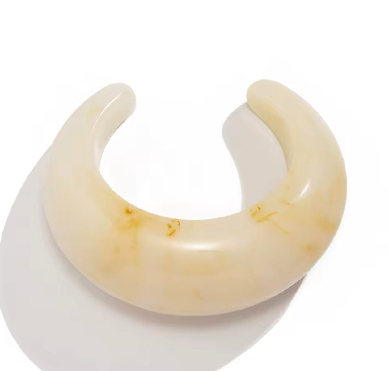 Cream Acrylic Irregular Bangle
