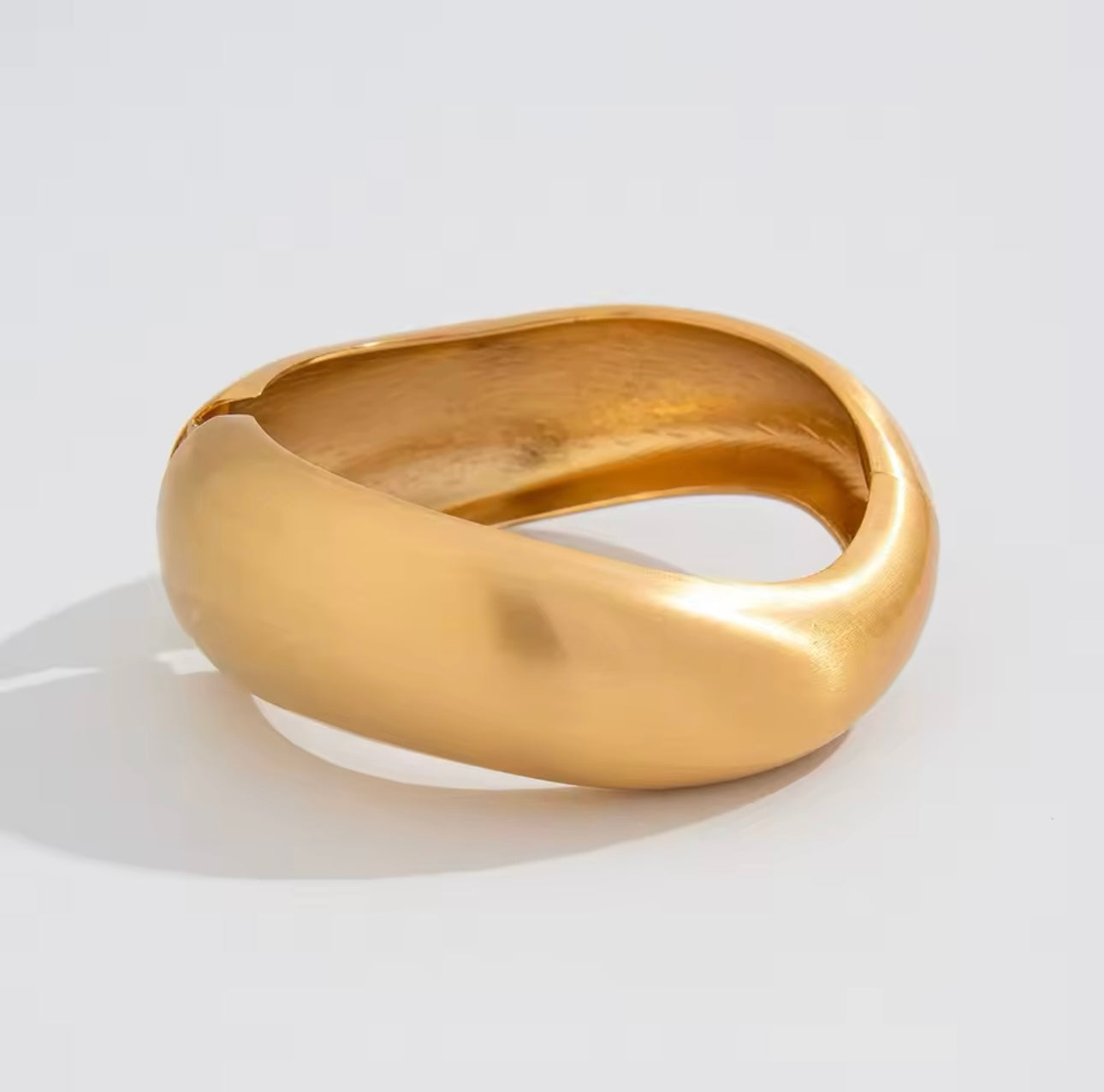 Chunky matte gold bangle