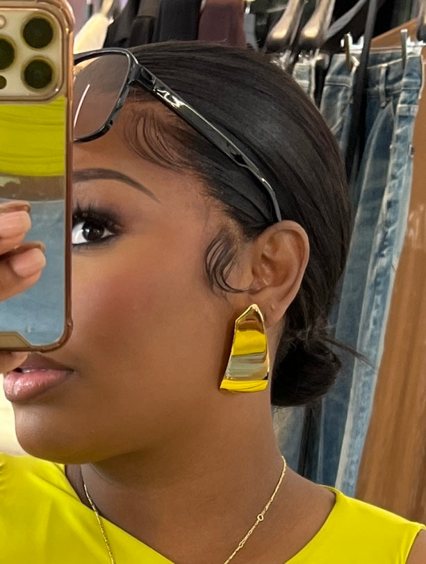 Sarah gold clip on earrings
